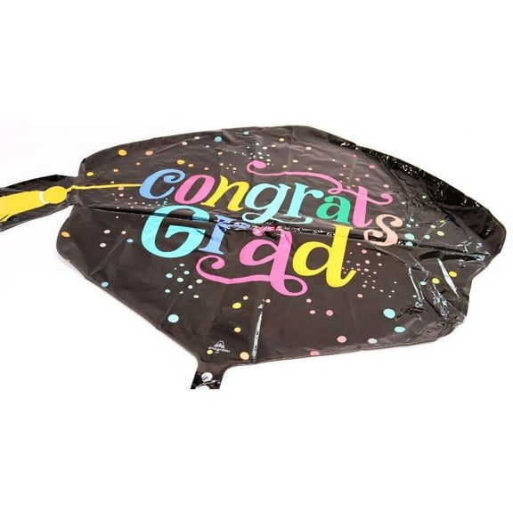 Follow Your Dreams Congrats Grad Cap 31" Super Shape Foil Balloon, Multi-Color