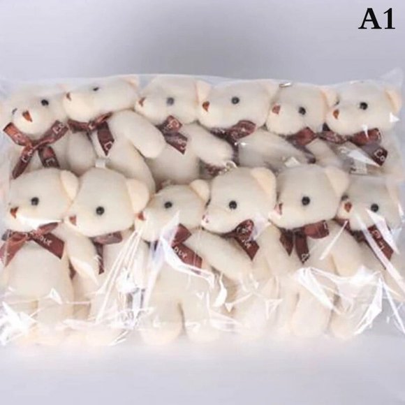 12Pcs/Lot Soft Stuffed Bear Plush Toys Mini Teddy Bear Dolls Toy Small Gifts Bag Pendant Teddy Doll