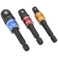 thumbnail image 1 of Adaptateur de Tige Hexagonale à Tête Carrée, 1/4 Pouce à 1/2 Pouce, Acier Chromé Vanadium, Kit de 3 Pcs pour Outils Électriques et Pneumatiques, Design Boule de Détente Sécurisée, Options Multicolores, 1 of 6