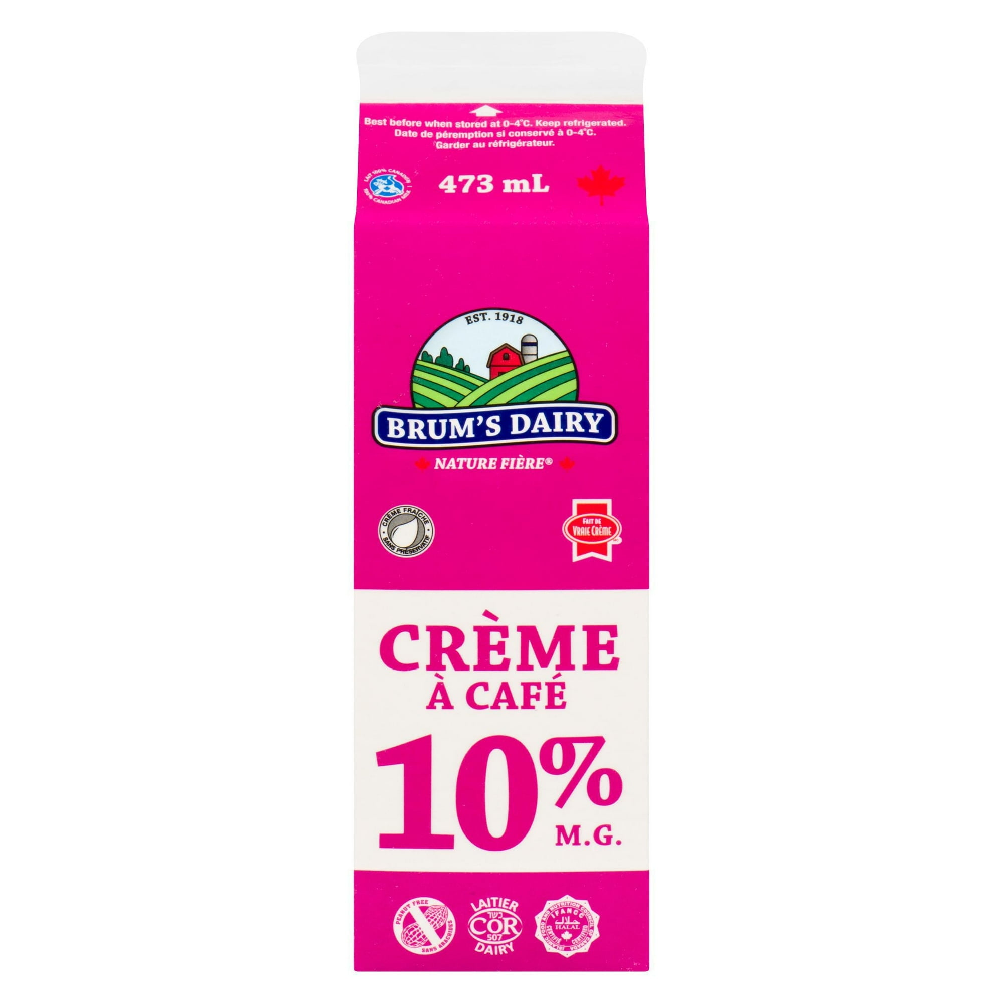 Crème à café à 10 % M.G. de Brum's