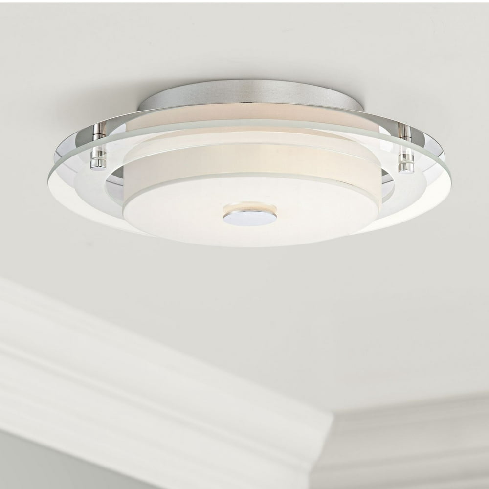 Possini Euro Design Modern Ceiling Light Flush Mount Fixture Led Chrome