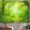 thumbnail image 4 of Lush Green Forest Wall Tapestry, Spring Wood Tapestries for Room Decor, Vibrant Nature Tapestry 80"x60", 4 of 7