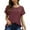 B115 Red short sleeve shirts for women Clearance Under $5, variant on Cagogo Ladies Plus Size Tunic Tops Summer Under $5 Waffle Knit Short Sleeve Crewneck Knitted Solid Color T-Shirts Trendy Summer Tops Mothers Day Gifts for Mom