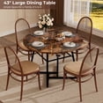 thumbnail image 3 of Lafnest 43" Round Dining Table for 4-6 People,Industrial Kitchen Table with Metal Mesh Storage Shelf,Walnut Brown Wood & Black Metal Frame for Dining Room, Living Room, 3 of 8