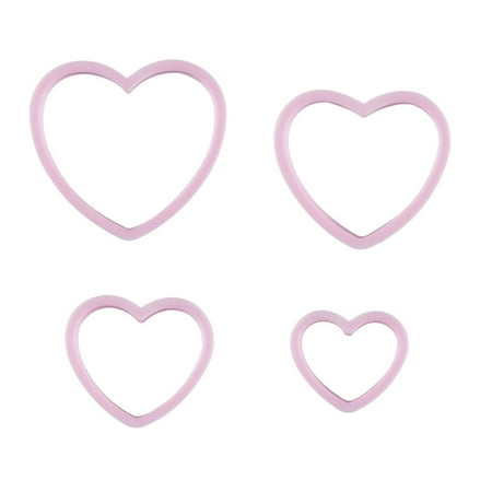 

The Valentine’s Day Cookie Cutters with Pink Color 4 Pieces Heart Biscuit Cutter
