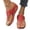 Red, variant on Womens Leather Wedges Sandals Open Toe Slip on Orthopedic Correction Comfortable Sandals Summer Casual Light Weight Slippers,Yellow 41