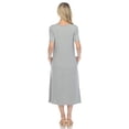 thumbnail image 3 of White Mark Women's Short Sleeve Midi Dress with Pockets, 3 of 6