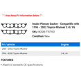 thumbnail image 2 of Intake Plenum Gasket - Compatible with 1996 - 2002 Toyota 4Runner 3.4L V6 1997 1998 1999 2000 2001, 2 of 2