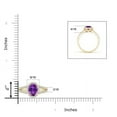 thumbnail image 4 of ANGARA Natural Oval Amethyst Split Shank Halo Ring in 14K Yellow Gold for Women (Size-7x5mm) | February Birthstone, Birthday, Anniversary, Jewelry Gift for Women | Natural Amethyst Ring, 4 of 8