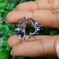 thumbnail image 3 of Art Deco Marquise and Round Cut and Blue Sapphire Ring Enhance Wrap in 925 Sterling Silver, 3 of 7