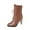 Brown, variant on jsaierl Womens Boots Mid Calf Boots Gothic Chunky Heel Lace-up Vintage Round Toe Knight Boots Stiletto Ankle Boots