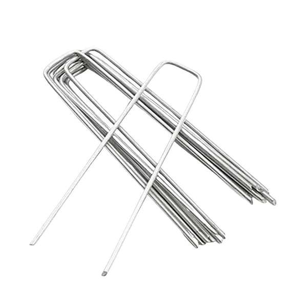 Tent Stakes Ourdoor 50 PCS U-Shaped Garden Stakes Galvanized Garden Staples for Sod Anchoring Landscape Fabric Irrigation Tubing Halloween Decorations Weed Barrier Fabric Cover Lawn 6 INCH