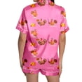 thumbnail image 3 of XIAONU Womens Thanksgiving Pajama Set Short-Sleeve Top & Shorts Sleepwear Comfy Casual Home Wear Set, 3 of 4