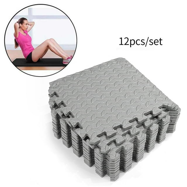 12 alfombrillas de espuma para gimnasio y gimnasio en casa, alfombrillas de ejercicio, baldosas de espuma, alfombrillas entrelazadas.