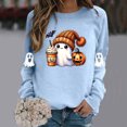 thumbnail image 4 of Cute Ghost Halloween Sweatshirts for Women 2025 Crewneck Ghost Coffee Pumpkin Graphic Sweatshirt Pullover Tops, 4 of 5