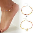 thumbnail image 2 of Women Beaded Ankle Bracelet Adjustable Shell Charm Foot Chain Boho Bead Anklet, 2 of 10