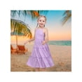 thumbnail image 4 of Sunny Fashion Girls Dress Lilac Sleeveless Strap Criss Cross Cotton Sundress Holiday Casual 4 Years, 4 of 6