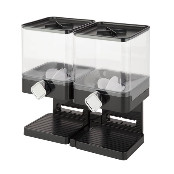 Zevro KCH-06134 Compact Dry Food Dispenser, Dual Control, Black/Chrome