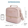 thumbnail image 5 of TOURIT Insulated Lunch Bag Reusable Lunch Box Containers, Tote Cooler Bag with Double Deck & Leakproof Thermal, Shoulder Strap for Women Men, Work School Picnic Beach, Pink, 5 of 8