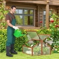 thumbnail image 4 of Demifill Double Box Garden Greenhouse with Foldable Top, Heavy-Duty Wood Greenhouse with Solid Structure for Garden, Yard, Brown, 4 of 11