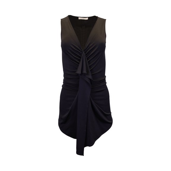 Pre-Owned Givenchy V-neck Draped Top in Black Viscose