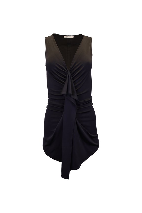 Pre-Owned Givenchy V-neck Draped Top in Black Viscose