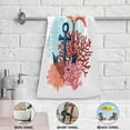thumbnail image 5 of Dreamtimes Summer Flamingo Anchor Hand Towels 2 PCS, Marine Coral Kitchen Towel Ultra Soft and Highly Absorbent,Decorative Fingertip Face Towel for Bathroom Hotel, 28.3"x 14.4", 5 of 5