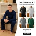 thumbnail image 7 of QDG Men's Pajama Set Soft Henley Neck Long Sleeve Top and Pants Brushed Ribbed Lounge Sleep Sets, 7 of 7