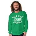 thumbnail image 3 of St Paddys Half Irish 100% Trouble Sweatshirt for Men or Women Brisco Brands S, 3 of 6