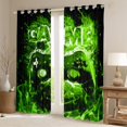 thumbnail image 2 of Castle Fairy Boys Gradient Gamer Blackout Curtains Set of 2 (52x84 Each),Video Game Window Curtains,Black Green Curtains and Drapes,Lightweight Room Decor, 2 of 6