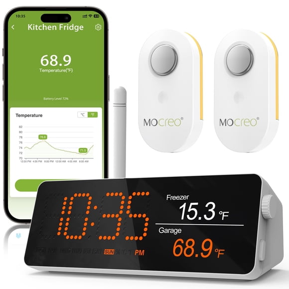 Termómetro Remoto WiFi MOCREO 1/3 Milla IP66 a Prueba de Agua