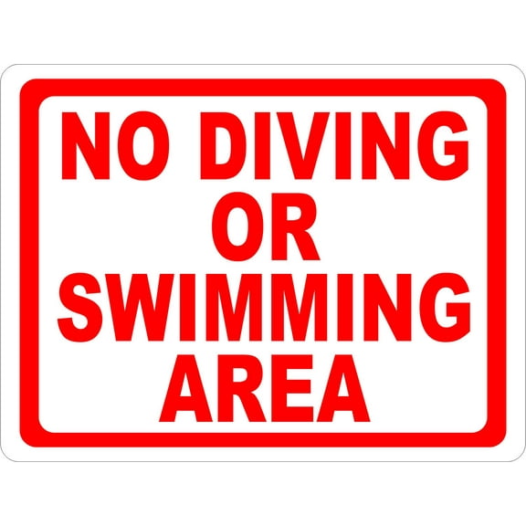 No Diving or Swimming Area Sign