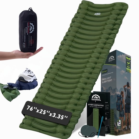 Almohadilla para dormir GearDoctors Ether Ultralight de 500 ml para acampar
