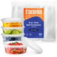 thumbnail image 1 of Deli Containers Stack Man, 48 juegos de plástico de 240 ml con tapas, 1 of 9