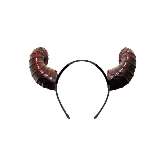 UNDERWRAPS Halloween Devil Horns Headband - Headpiece Accessory Burgundy, Movie Props, Cosplay Dress Up, Themed Event Headband