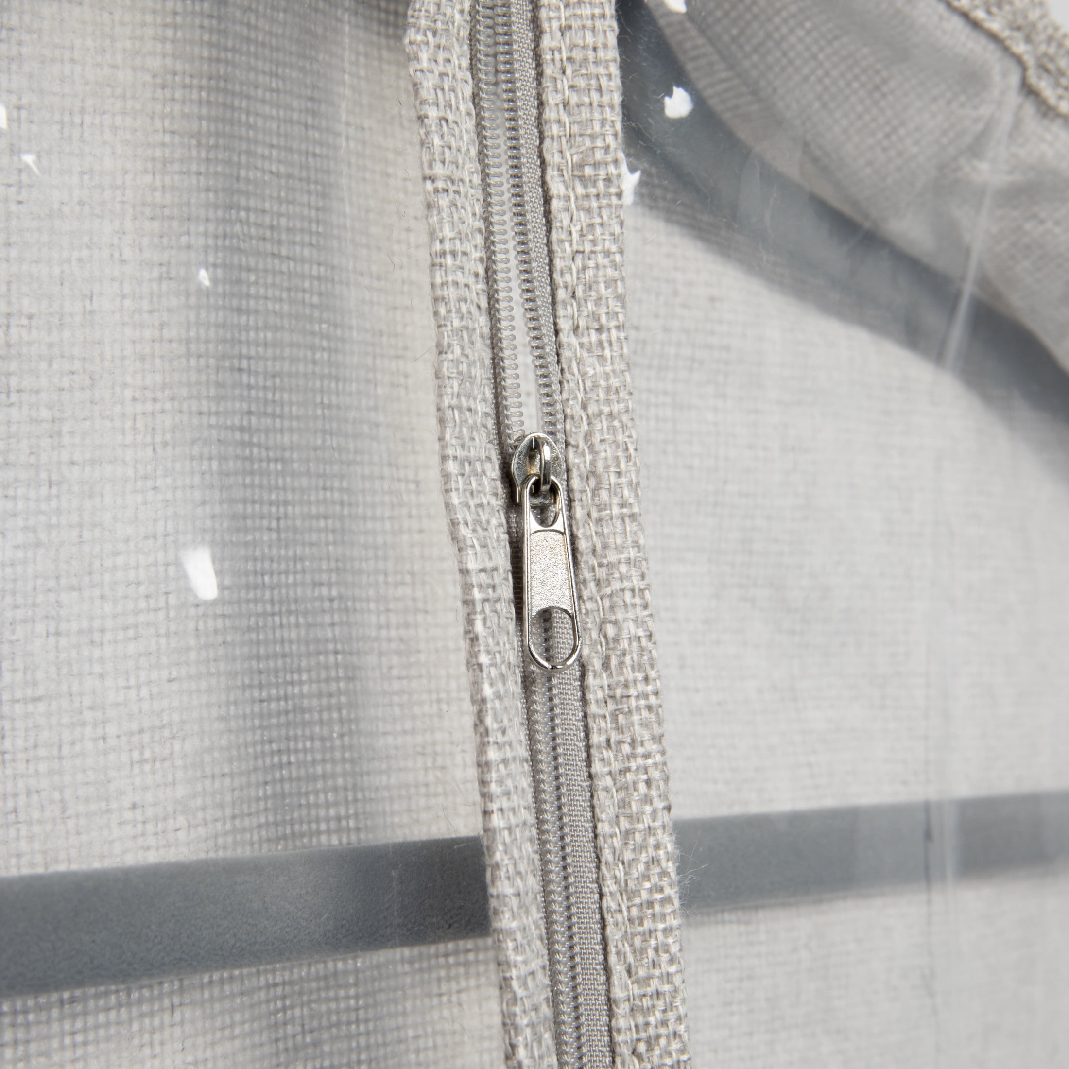 Household Essentials Hanging Zippered Garment Storage Bag with Clear Vision Front, Set of 2, Silver