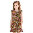 thumbnail image 1 of Balery Hippie Peace Love Camisón de princesa para niñas, pijama de algodón con mangas abullonadas, suave y bonito.-Medium, 1 of 6