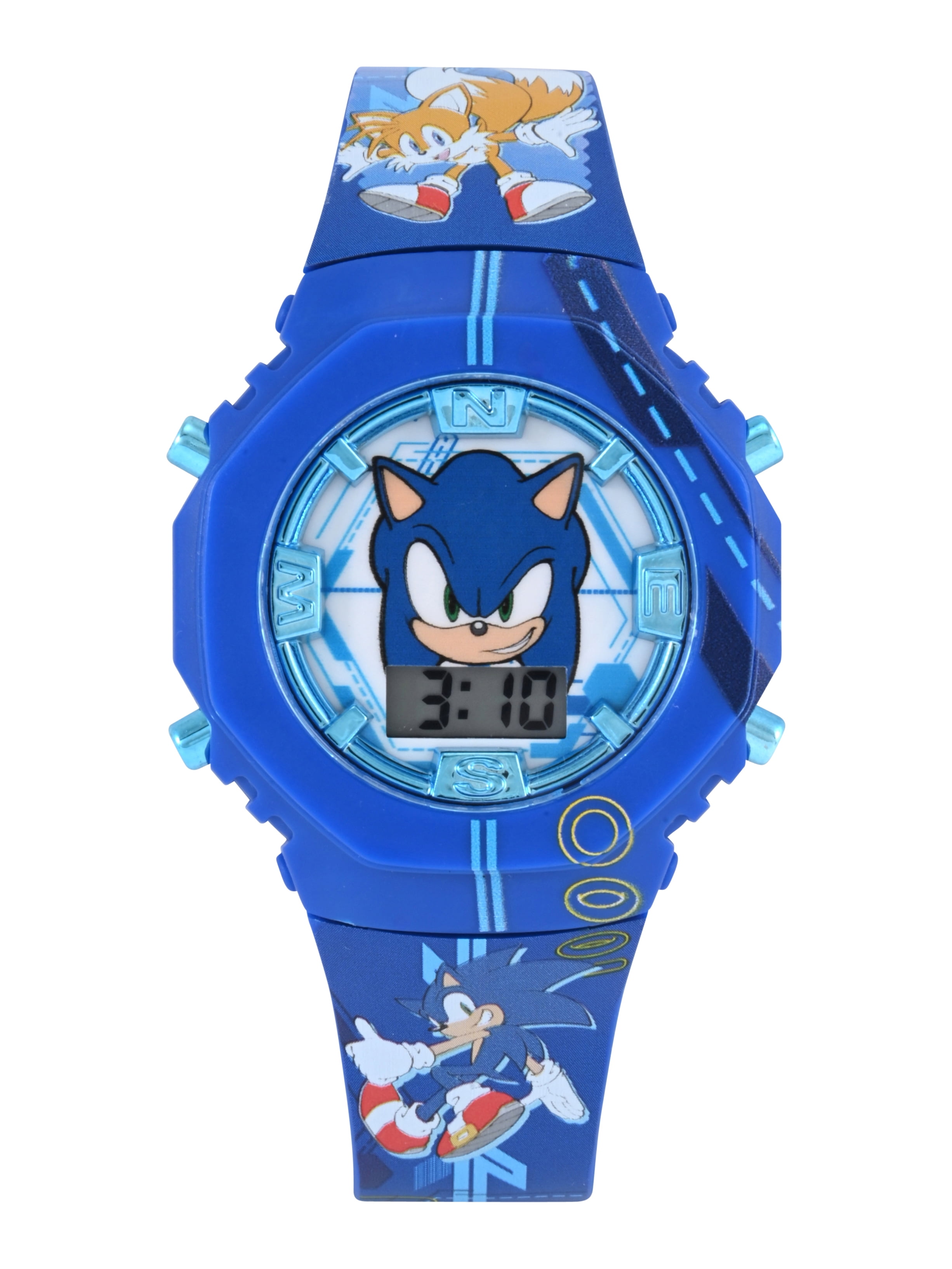 SEGA Sonic the Hedgehog Unisex Child Blue LCD Watch and Compass