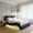 Black MDF King, variant on LHKJ Queen Faux Leather Platform Bed with LED Lights and Wood Slats, Black