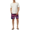 thumbnail image 2 of INSPIRE CHIC Men's Shorts Drawstring Waist Swim Shorts Printed Summer Shorts 34 Purple, 2 of 7