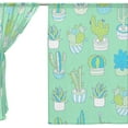 thumbnail image 3 of Coolnut Sheer Curtains, 2 PCS Colorful Cactus Gauze Door and Window Voile Curtain Panels for Bedroom Living Room, 55"x84", 3 of 4