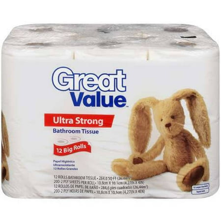 Great Value Ultra-Strong Bathroom Tissue, 12 count