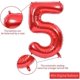 thumbnail image 2 of 40 Inch Red Large Numbers Balloons 0-9, Number 5 Digit 5 Helium Balloons, Foil Mylar Big Number Balloons for Birthday Party Anniversary Supplies Decor, 2 of 4