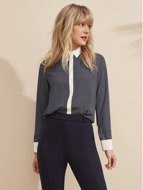 C. Wonder Women's V-Neck Color Block Button Down Shirt