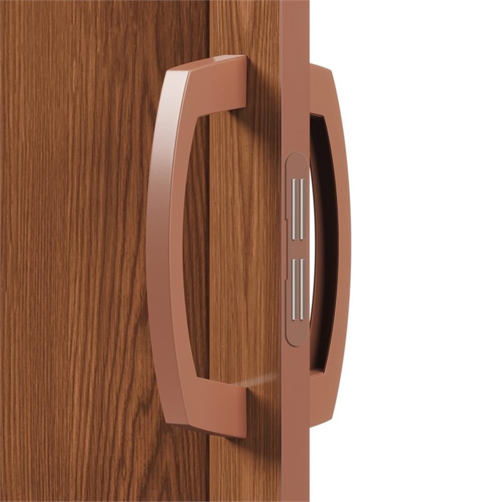 Pemberly Row 36" W PVC Foldable Accordion Doors or Privacy Room Divider - Walnut
