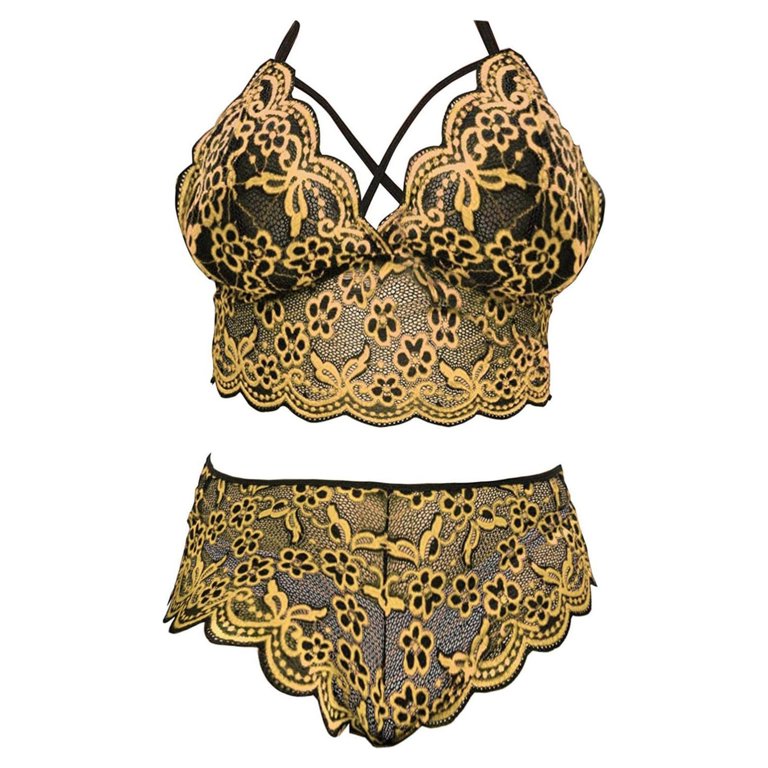 Aloohaidyvio Black and Friday Bra ,Womens Sexy Lace Wireless Bra Lingerie  Sleepwear Pajamas Underwear Set - Walmart.com