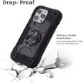 thumbnail image 3 of Compatible with iPhone 14 Pro Case 6.1 Inch with Built-in Ring Stand, Military Grade Drop Protection Full Body Rugged Heavy Duty Case 3 in 1 Protective Durable Cover. (Black), 3 of 13