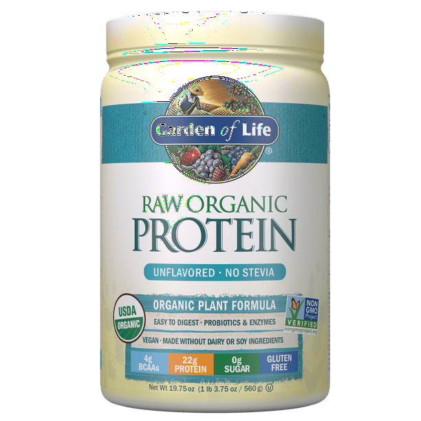 Garden of Life Raw Organic Protein Powder, Unflavored, 22g Protein, 1