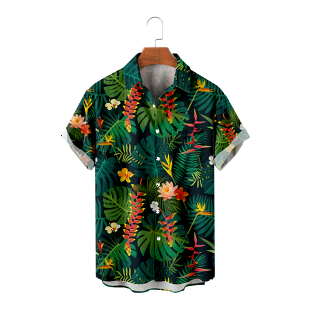 

MLFU Mens Kids Short Sleeve Button Down Aloha Beach Shirt Classic Fashion Tee Shirts Basic Clothes for Men Women