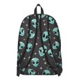 thumbnail image 3 of Alien and Star Black Pattern Backpack for School, Cute School Bag with Adjustable Shoulder Straps and Padded Back, 15.7"x11.8"x5.5", 3 of 5